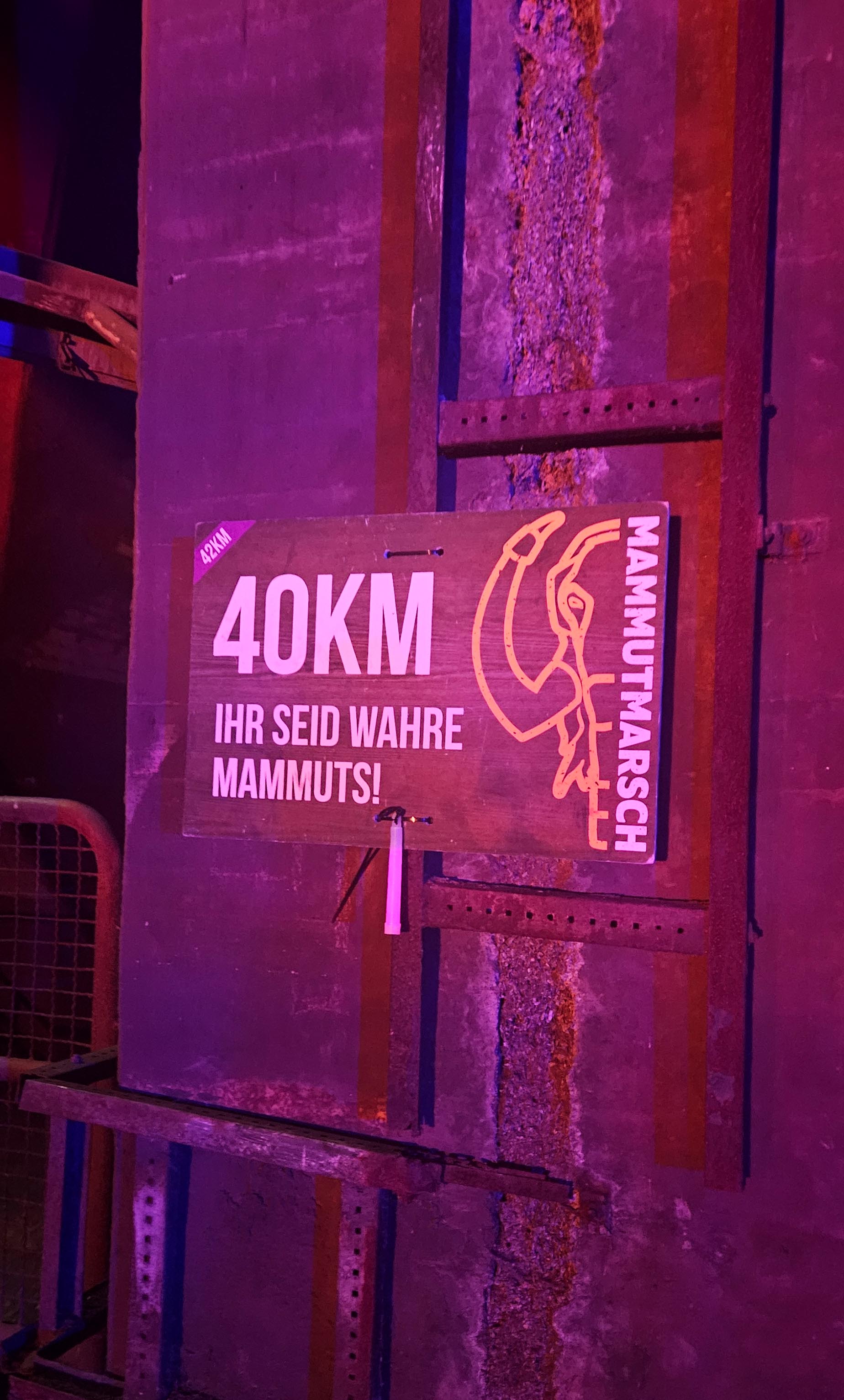 40 km Schild auf dem Mammutmarsch
